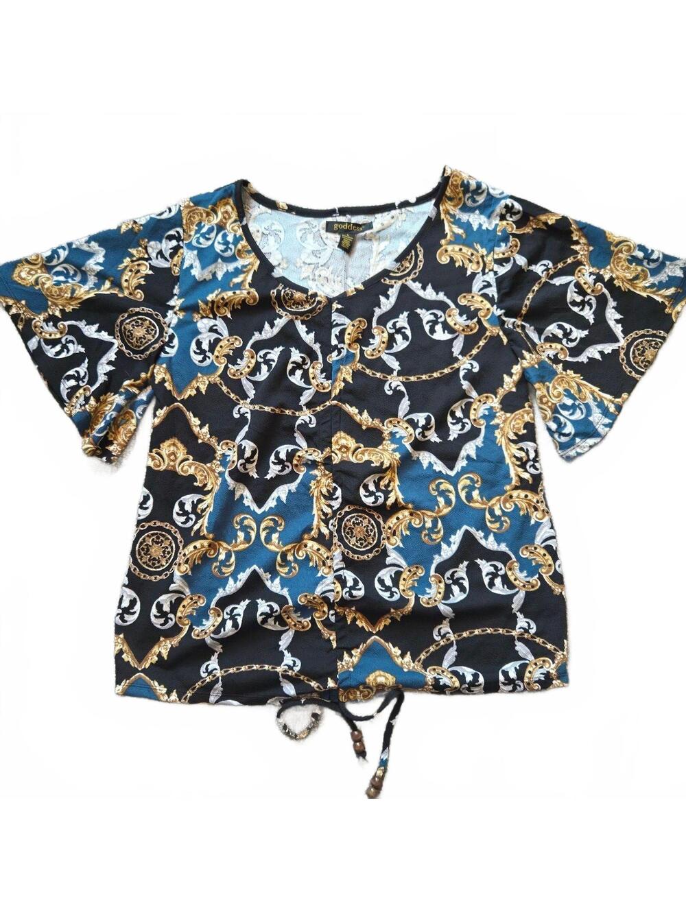 Goddess Missy Printed Top Size Large